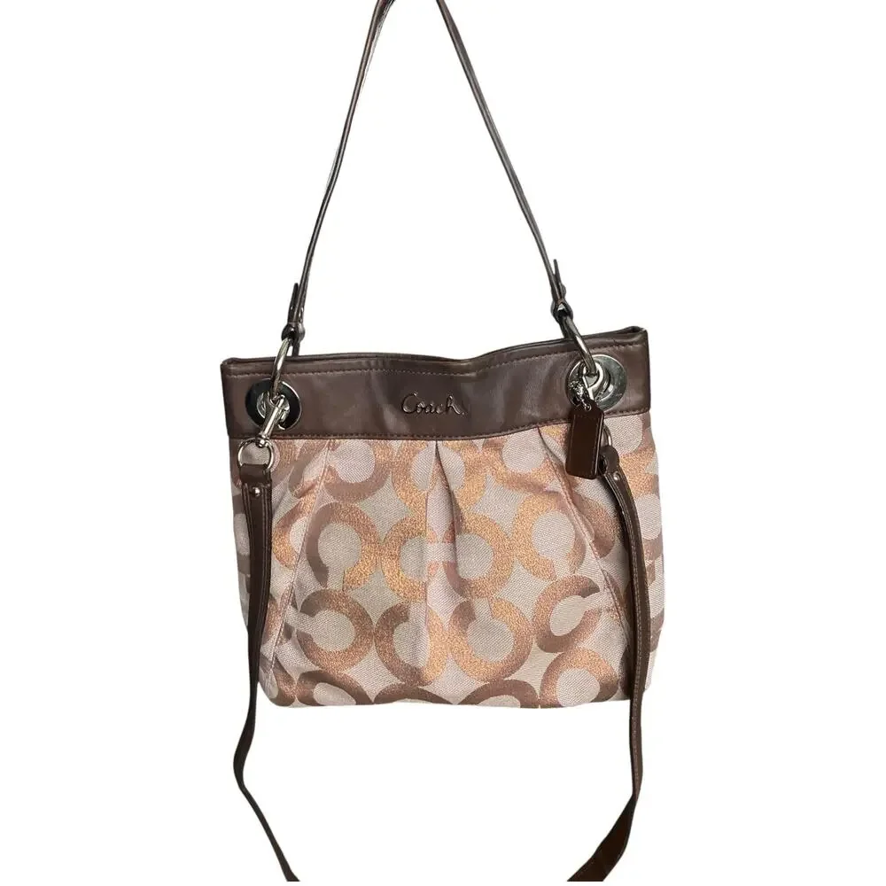 Coach Ashley Op Art Hippie Signature C Crossbody Shoulder Bag Pink Brown Y2K - Picture 5 of 11